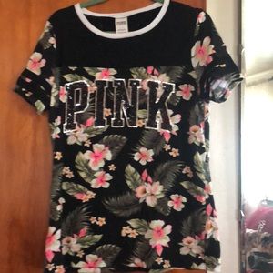 PINK BLING FLORAL SHIRT